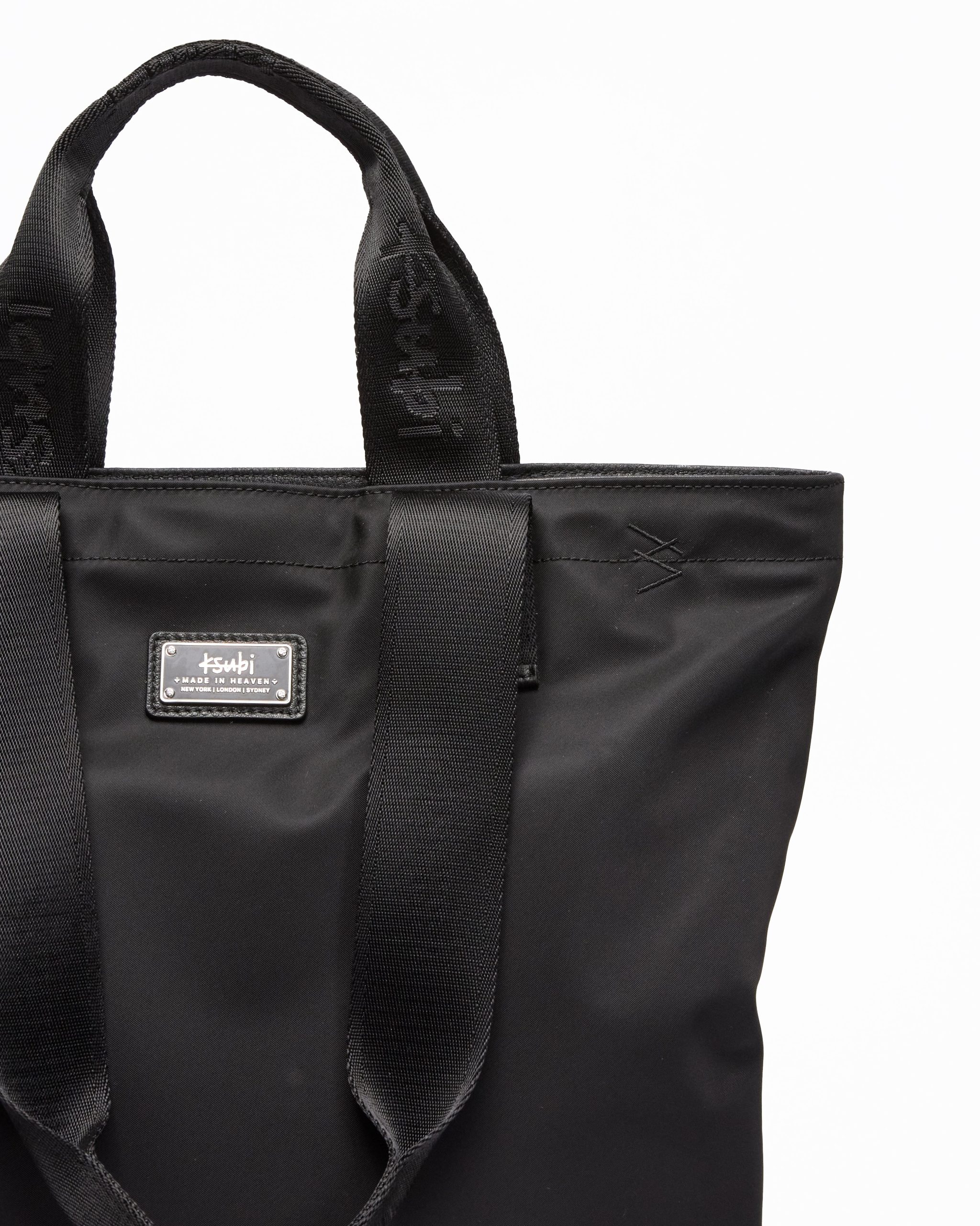 MADE IN HEAVEN NYLON LEATHER TOTE BLACK - Image 3