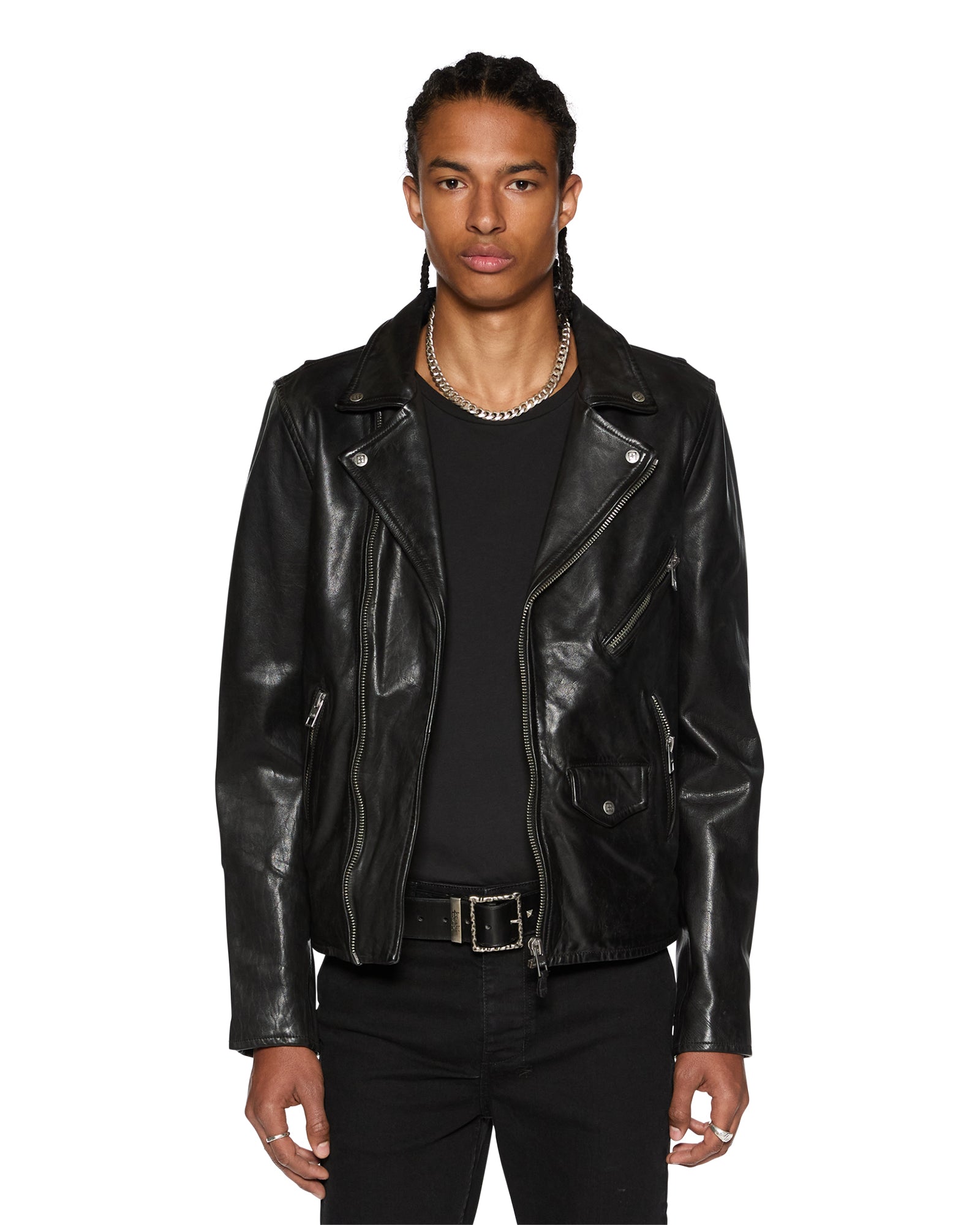 EAGLE LEATHER JACKET BLACK - Image 3