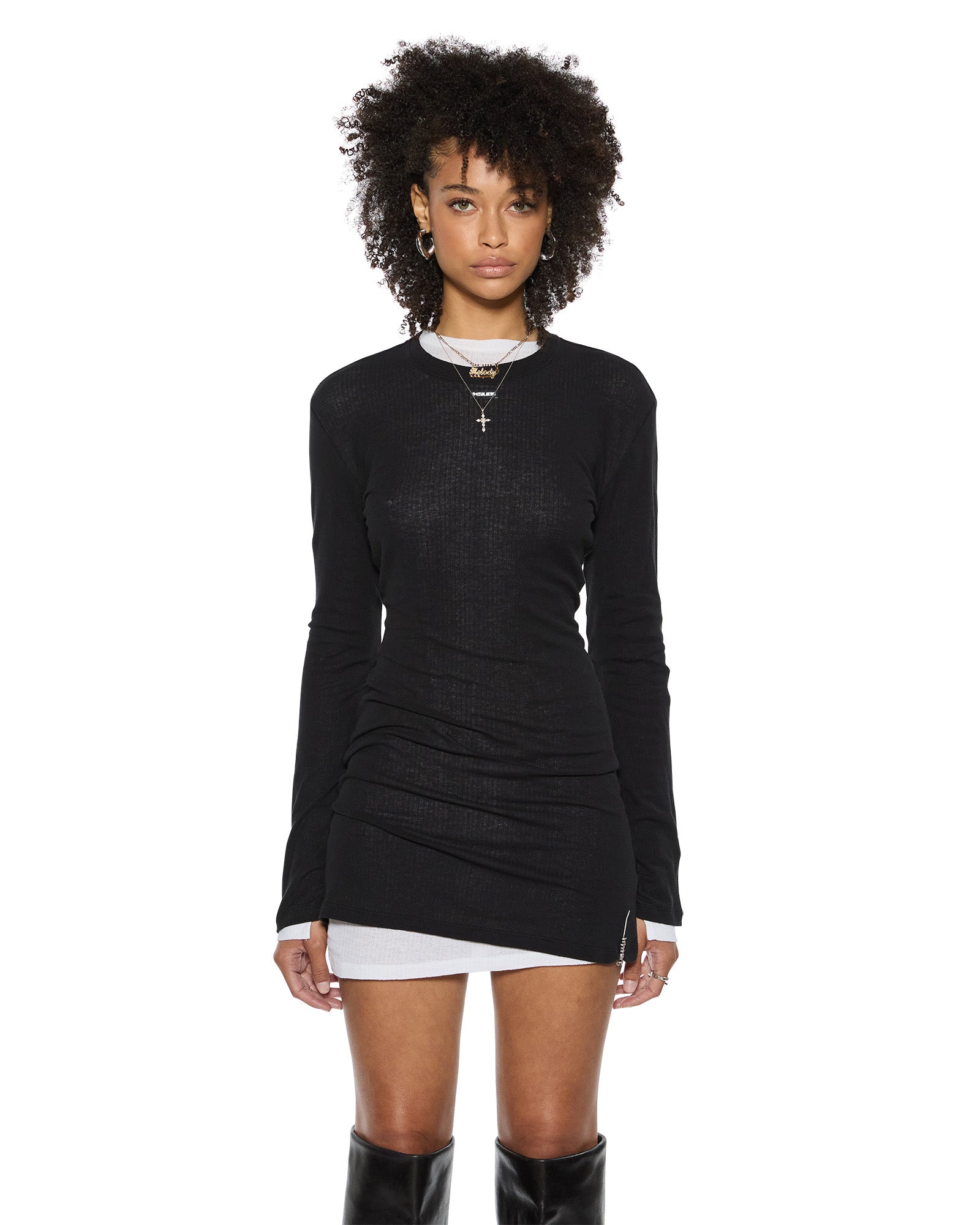 CRAWFORD LS MINI DRESS BLACK - Image 2