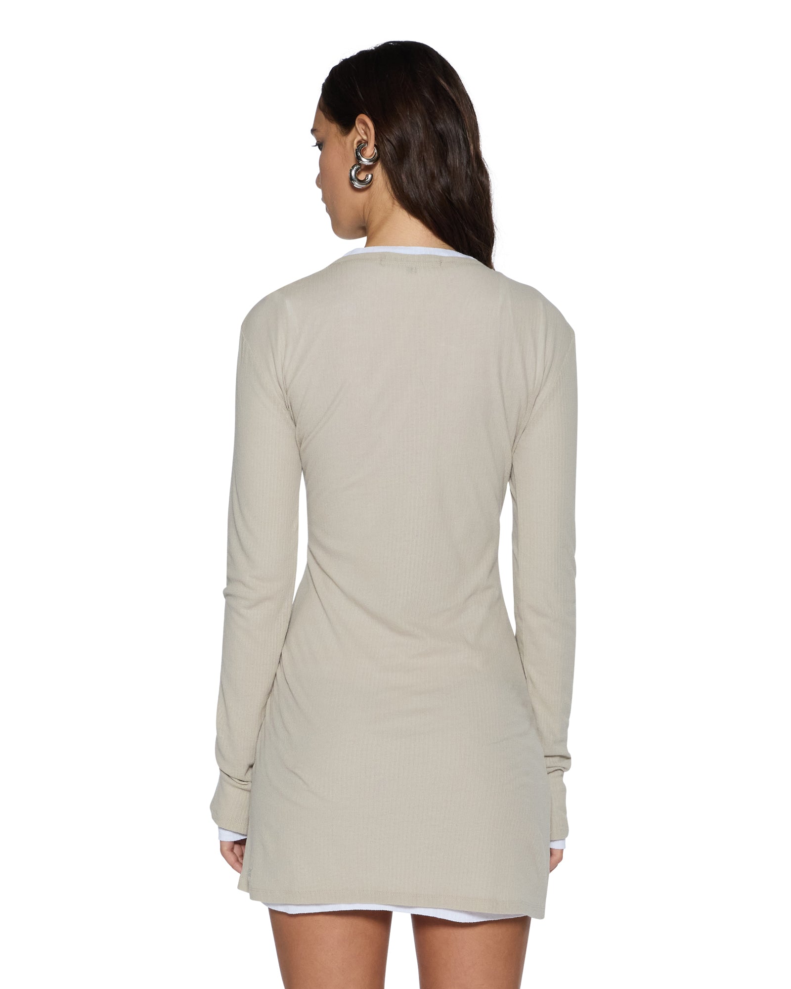 CRAWFORD LS MINI DRESS TAUPE - Image 3