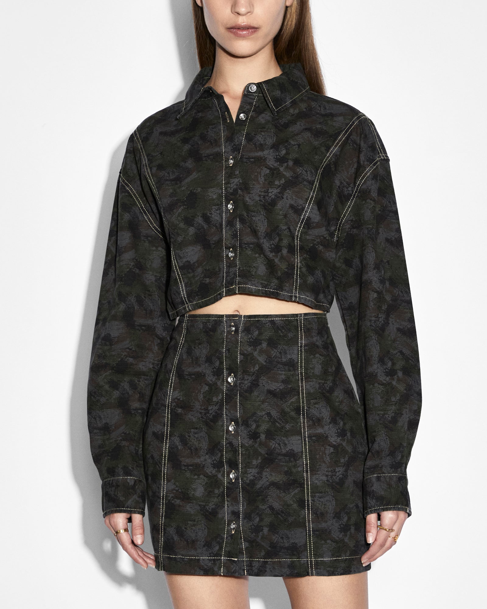 CUTOUT SHIRT DRESS CAMO - Image 6