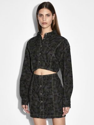 CUTOUT SHIRT DRESS CAMO