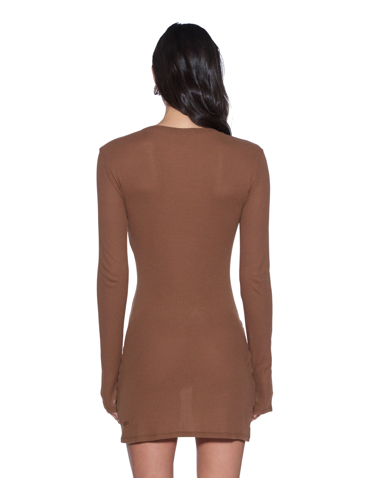 CRAWFORD LS MINI DRESS CHOCOLATE - Image 4