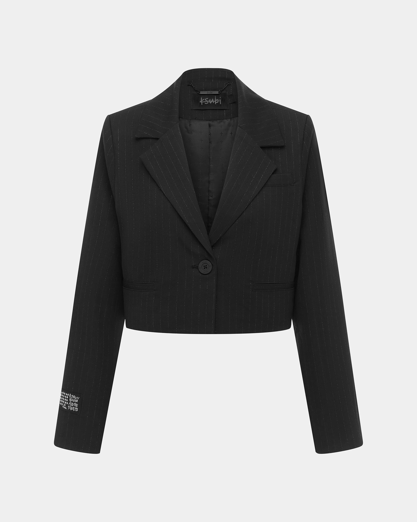 LONDON CROP BLAZER PINSTRIPE - Image 5
