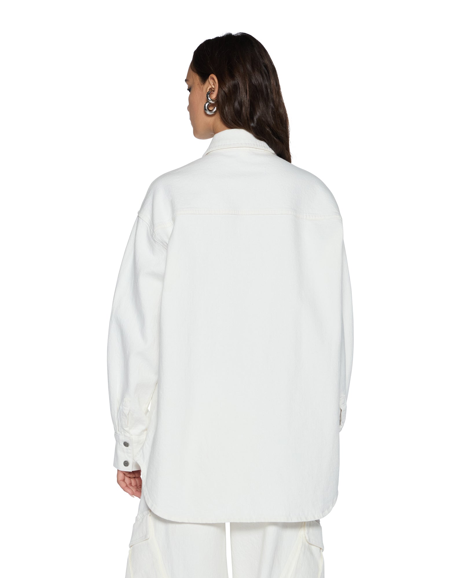 OVERSIZED LS SHIRT ECRU - Image 4