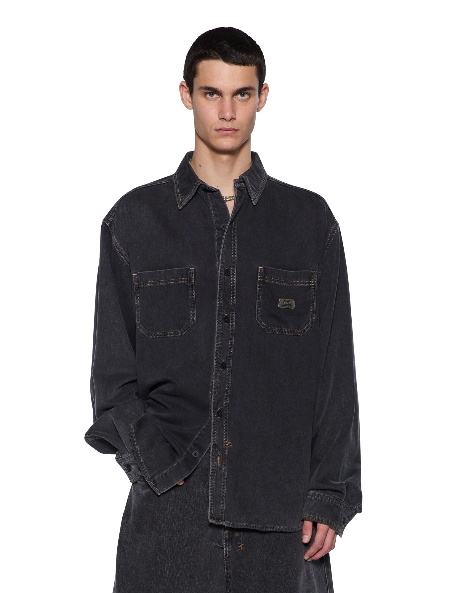 VULTURE DENIM LS SHIRT BAXTER BLACK - Image 3