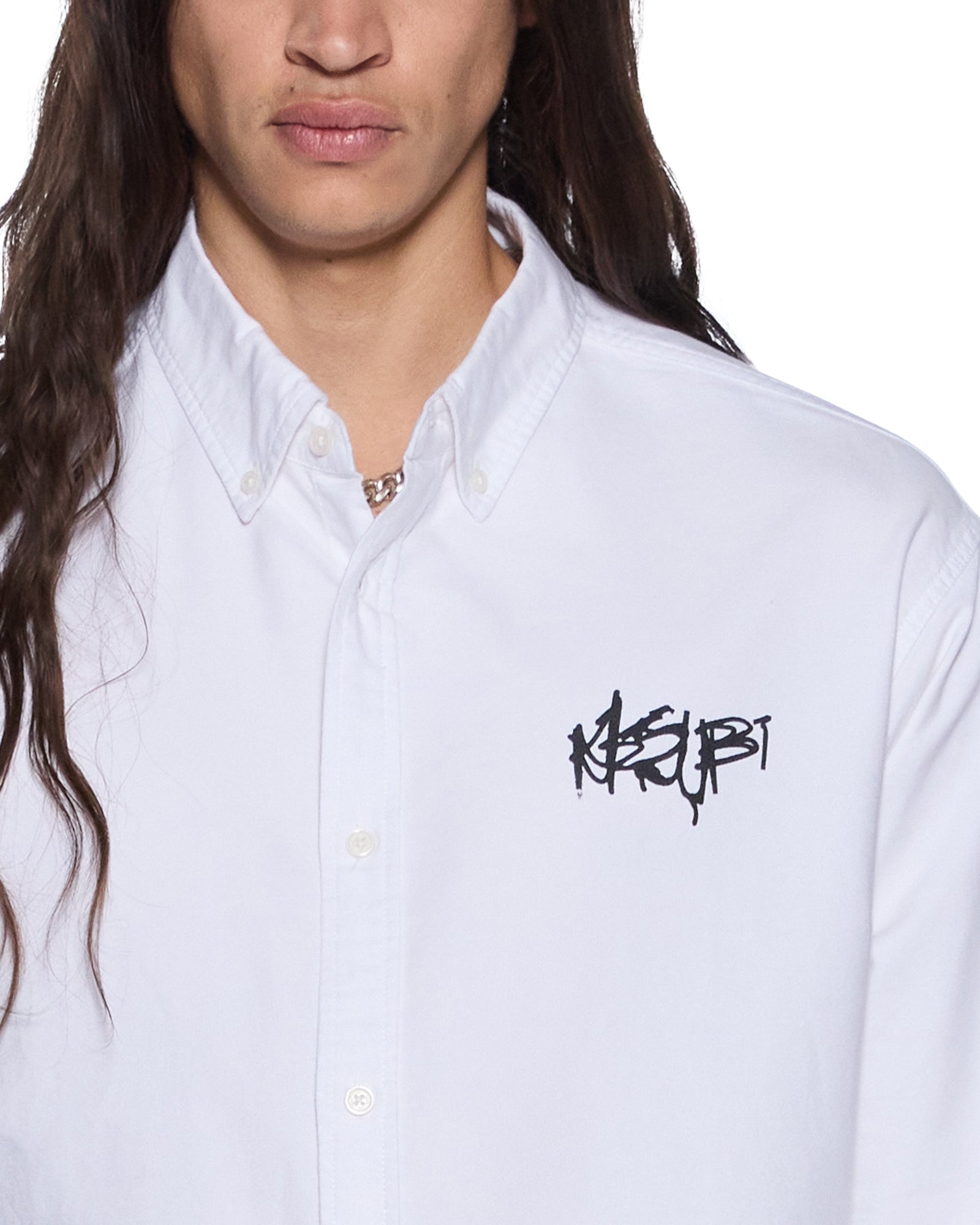 GRAFFITI ANTI BUTTON DOWN LS SHIRT WHITE - Image 4