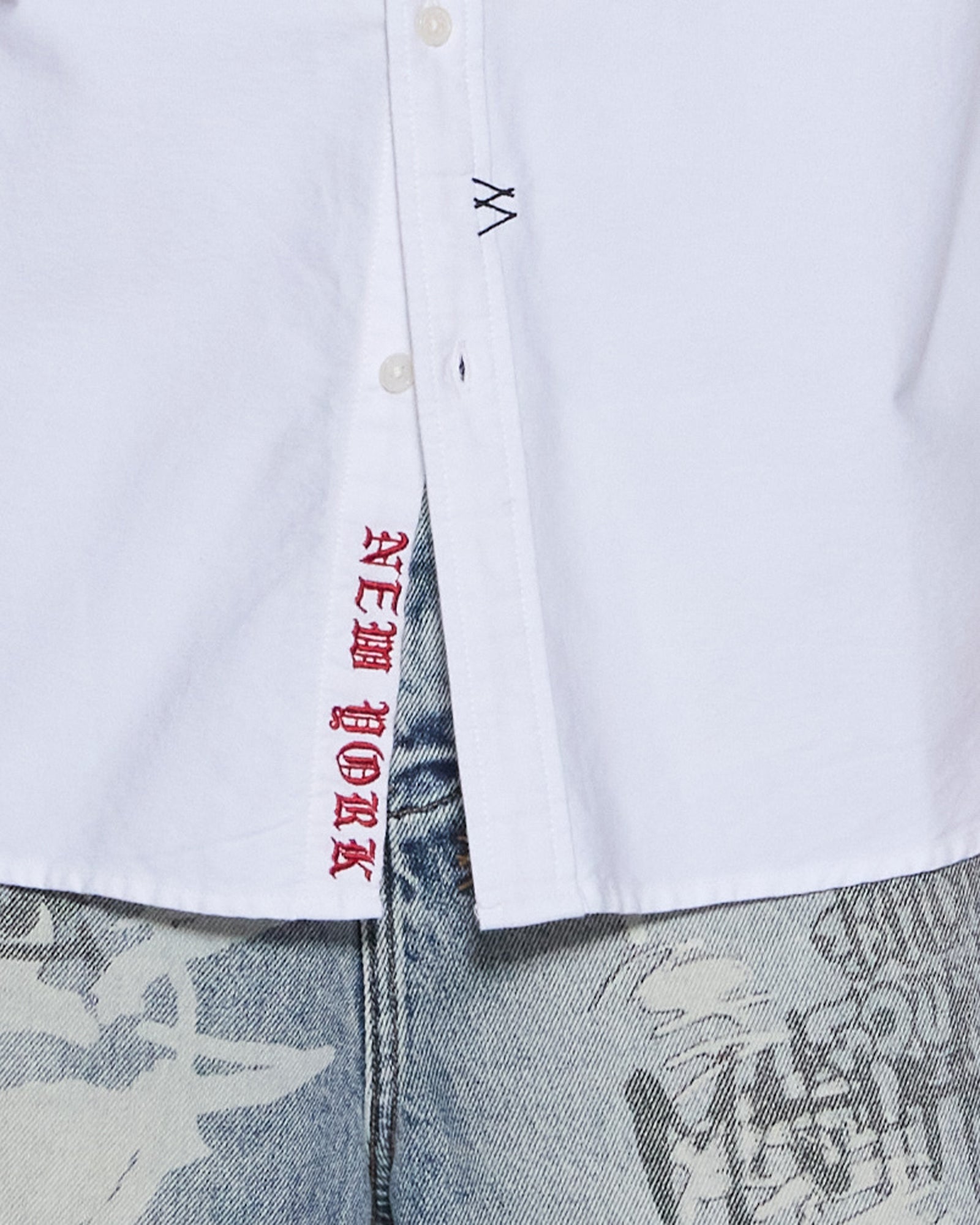 GRAFFITI ANTI BUTTON DOWN LS SHIRT WHITE - Image 5