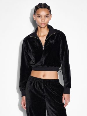 RICHIE HALF ZIP CROP BLACK
