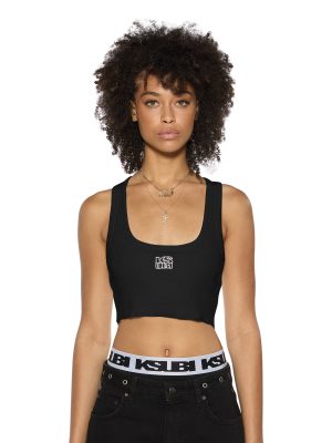 STACKED ORIGIN CROP BLACK