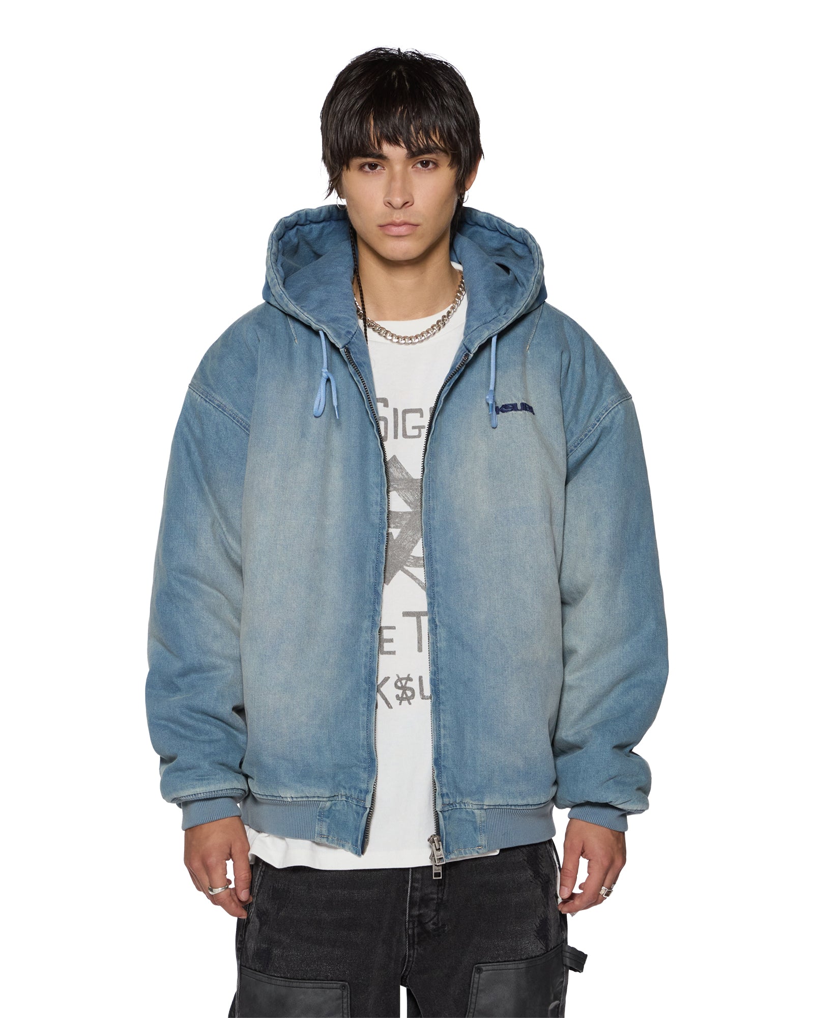 SLOUCH BOMBER JACKET FADED INDIGO - Image 4