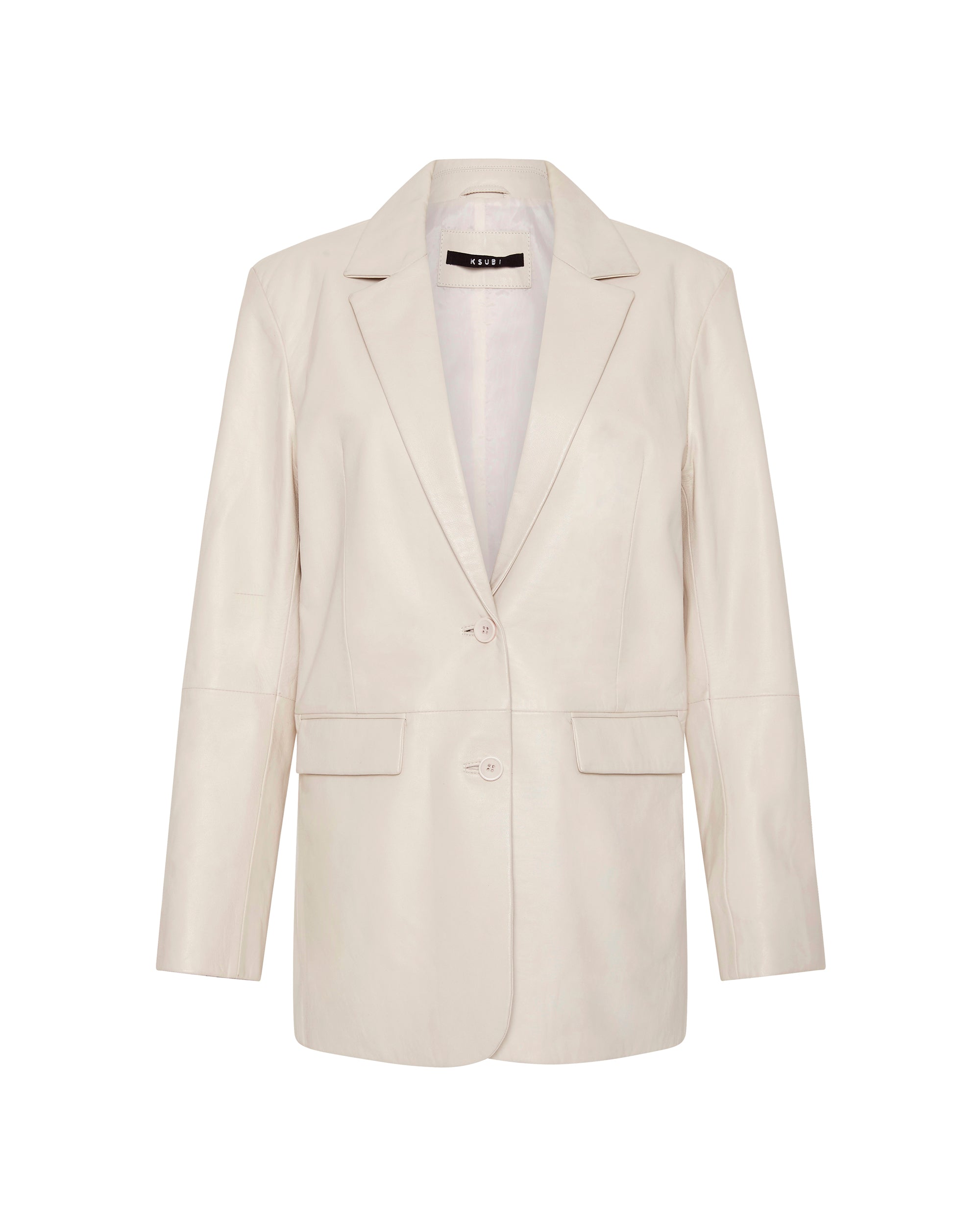 VIVIAN LEATHER BLAZER OFF WHITE - Image 6