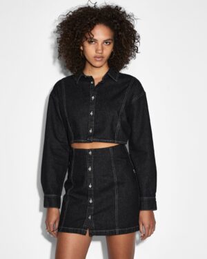 Cutout Shirt Dress Midnight