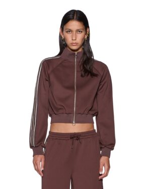 Cropped Zip Trak Top Mocha