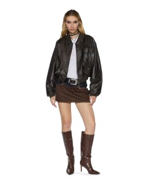 Alpha Crop Bomber Worn Black