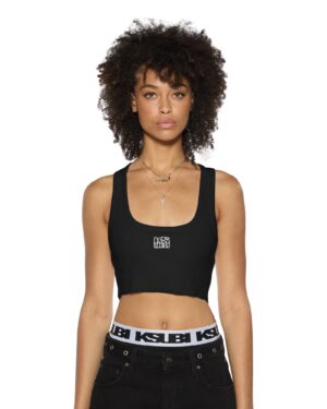 Stacked Origin Crop Black