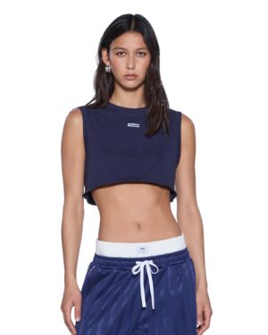 Labels Crop Tank Navy