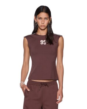 99 Ss Slim Open Back Tee Mocha